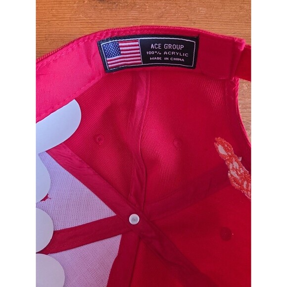 Vtg Nos Red Harley Davidson Embroidered Chopper Baseball Cap NWOT Hook & Loop - Picture 5 of 7